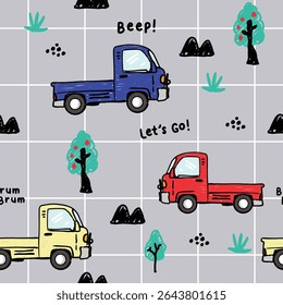 carro vamos ir colorido sem emenda 