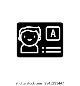 Ilustración de vectores de iconos con licencia de automóvil