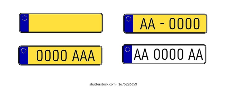 Car license plate set. number plate. Vehicle registration plates