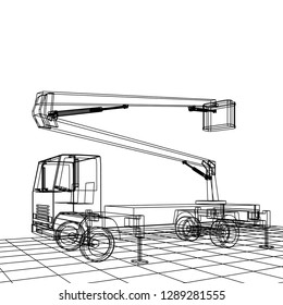 car lift 3d illustration