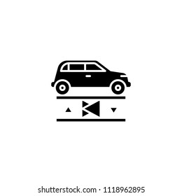 Car lift black icon concept. Car lift flat  vector symbol, sign, illustration.