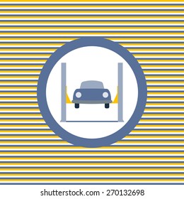 Car Lift Color Flat Icon Vector Graphic Illustration