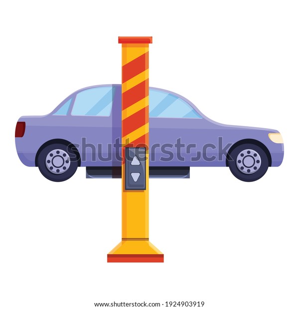 Car lift device icon.
Cartoon of car lift device vector icon for web design isolated on
white background