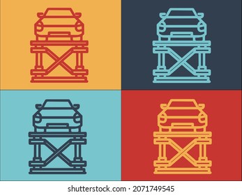 Car Lift Device Logo, Simple Flat Icon of car,device,lift