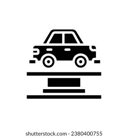 Car Lift Filled Icon Vector Illustration
