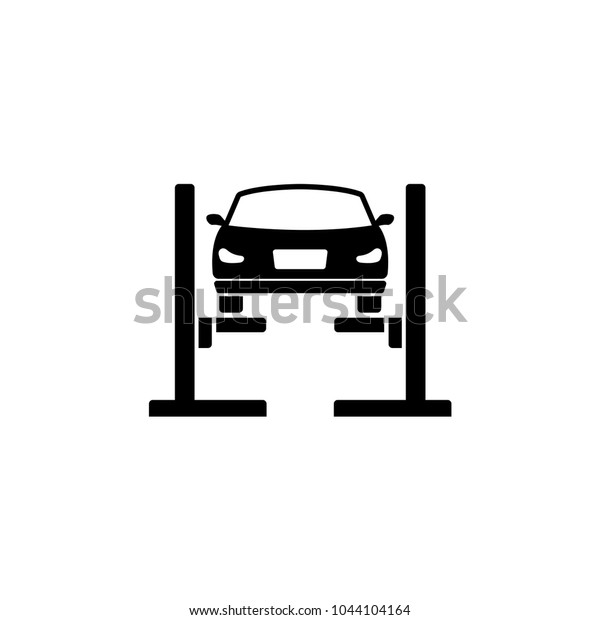 Car Lift. Filled Car Service. Flat\
Vector Icon. Simple black symbol on white\
background