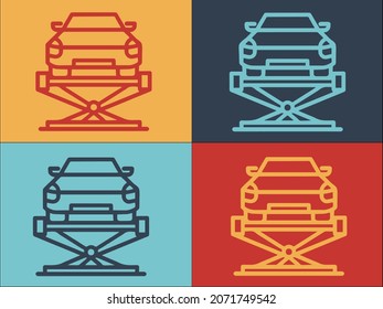 Car Lift Fixed Logo, Simple Flat Icon of service,repair,vehicle