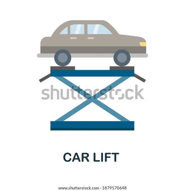 Car Lift flat icon. Color simple element from car\
servise collection. Creative Car Lift icon for web design,\
templates, infographics and\
more