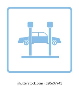 Car lift icon. Blue frame design. Vector illustration.