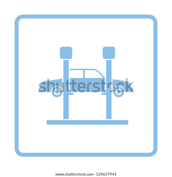 Car\
lift icon. Blue frame design. Vector\
illustration.