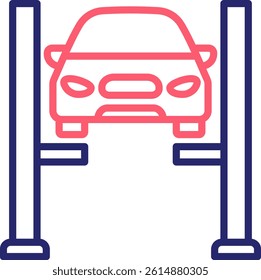 Car Lift Icon Color Vector Illustration