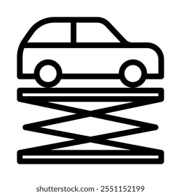 Car lift icon line style transparemt