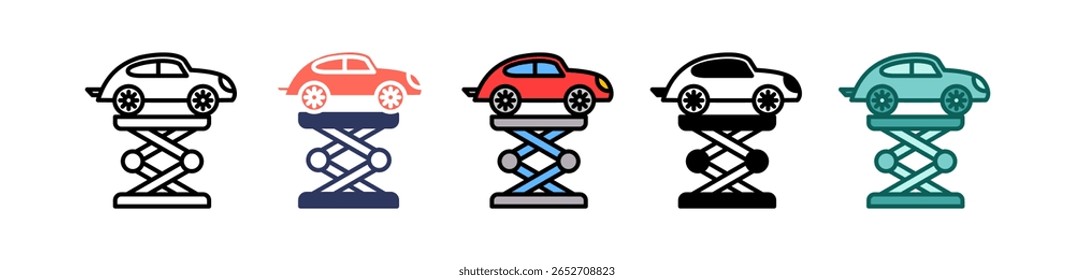 Ícone de elevação de carro Ilustração de vetor múltiplo