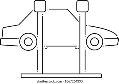 Car Lift Icon. Outline Simple Design. Vector Illustration.