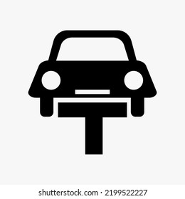 Car Lift Icon. Car Service. Garage. Vector Icon 