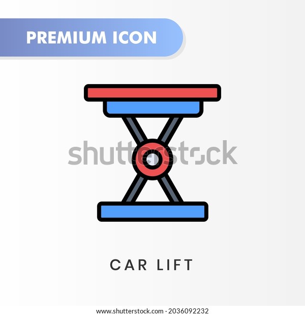 car lift icon for your website design, logo, app,\
UI. Vector graphics illustration and editable stroke. car lift icon\
lineal color design.