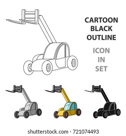 The car lift for loading cargo into the truck for transportation.Agricultural Machinery single icon in cartoon style vector symbol stock illustration.