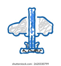 carro elevador mecânico ícone doodle esboço vetor. carro elevador mecânico sinal. símbolo isolado ilustração