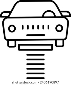 Car lift Outline vector illustration icon