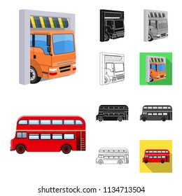 Car, lift, pump and other equipment cartoon,black,flat,monochrome,outline icons in set collection for design. Car maintenance station vector symbol stock illustration web.