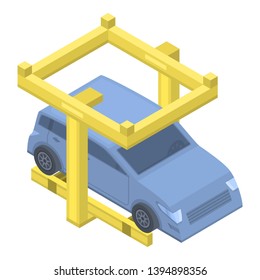 Car lift service icon. Isometric of car lift service vector icon for web design isolated on white background