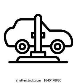 Car lift service icon. Outline car lift service vector icon for web design isolated on white background