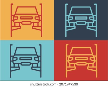 Car Lifted Logo, Simple Flat Icon of service,vehicle,automobile