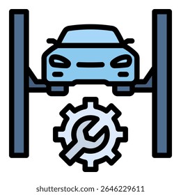 Car Lifter Icon Element For Design
