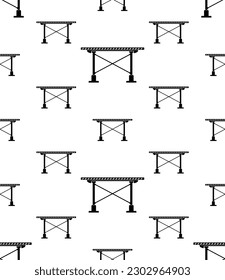 Car Lifter Icon Seamless Pattern, Automobile Hydraulic Lifting Vector Art Illustration