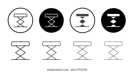 Car lifter icon Symbol line set