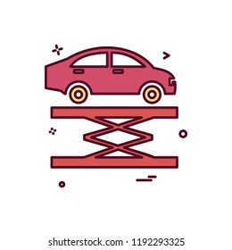  Car lifter repairing icon vector design