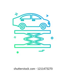  Car lifter repairing icon vector design