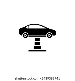 Car Lifting flat vector icon. Simple solid symbol isolated on white background