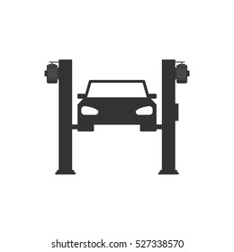 Car lifting icon flat. Illustration isolated vector sign symbol