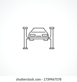 Car lifting icon. car repair line icon. Car lifting isolated line icon