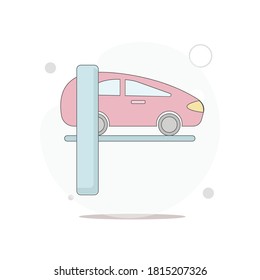 Car lifting icon. car repair vector flat illustration on white background
