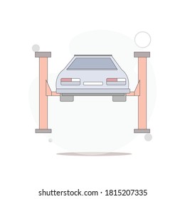 Car lifting icon. car repair vector flat illustration on white background