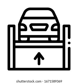 Car Lifting Icon Vector. Outline Car Lifting Sign. Isolated Contour Symbol Illustration