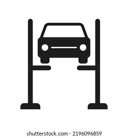 Car lifting vector icon on white background