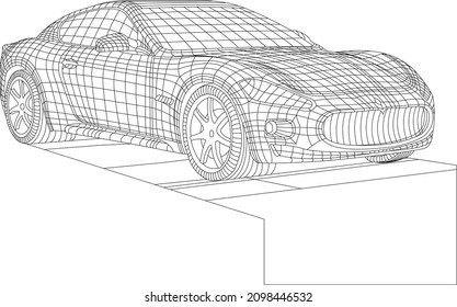 Car Light 3d Model In Curves