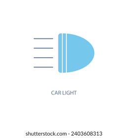 Icono de línea de concepto de luz de auto. Ilustración de elemento simple. Diseño de símbolos de contorno de concepto de luz de auto.
