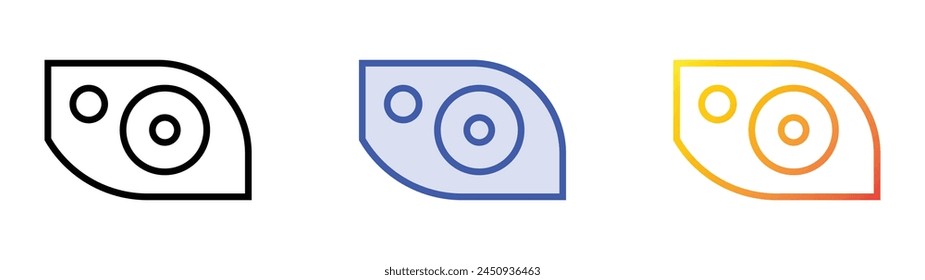 car light icon. Linear, Blue Fill and Gradient Style Design Isolated On White Background