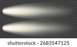 Car light overlay, top camera view. Beacon house night flare, front lens png. Flashlight isolated, motorcycle headlight effect. Spotlight in fog smoke, lighthouse led beam, speed road aerial shot