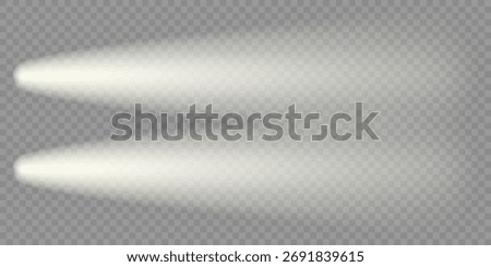 Car light overlay, top camera view. Beacon house night flare, front lens png. Flashlight isolated, motorcycle headlight effect. Spotlight in fog smoke, lighthouse led beam, speed road aerial shot