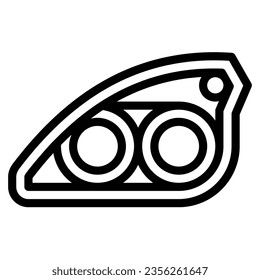 Luz del coche. Icono de línea de vector de un automóvil o automóvil, simbolizando una máquina para conducir. Se presenta en un estilo de línea, adecuado para conceptos móviles y diseño web