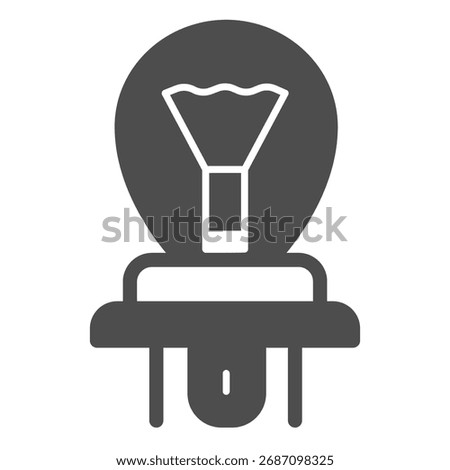 Car lightbulb solid icon, car parts concept. Vector graphics. Light bulb for headlights and signals sign on white background, glyph style icon for mobile or web design
