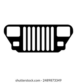 Car lights icon silhouette. Vector image