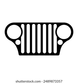 Car lights icon silhouette. Vector image