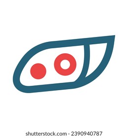 Car Lights Vector Glyph Two Color Icon For Personal And Commercial Use.
