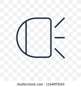 Car lights vector icon isolated on transparent background, Car lights logo concept